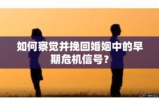 如何察觉并挽回婚姻中的早期危机信号？
