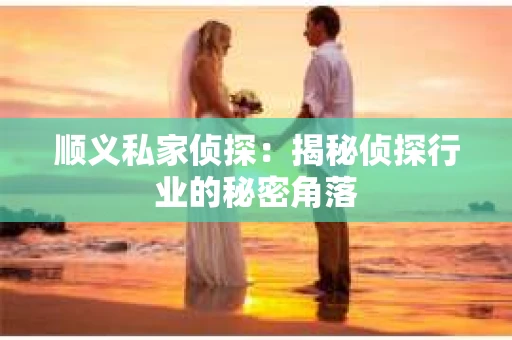 顺义私家侦探：揭秘侦探行业的秘密角落