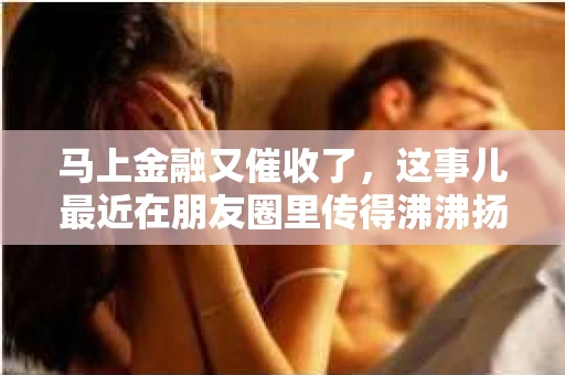 马上金融又催收了，这事儿最近在朋友圈里传得沸沸扬扬。说实话，我也有点好奇，这马上金融到底是怎么回事？催收又是怎么一回事？今天，我就来跟大家聊聊这个话题。