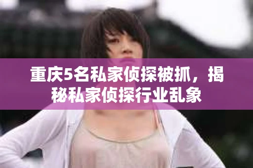 重庆5名私家侦探被抓，揭秘私家侦探行业乱象