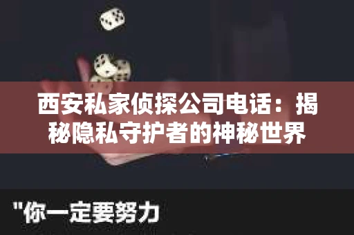 西安私家侦探公司电话：揭秘隐私守护者的神秘世界