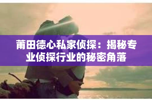 莆田德心私家侦探：揭秘专业侦探行业的秘密角落